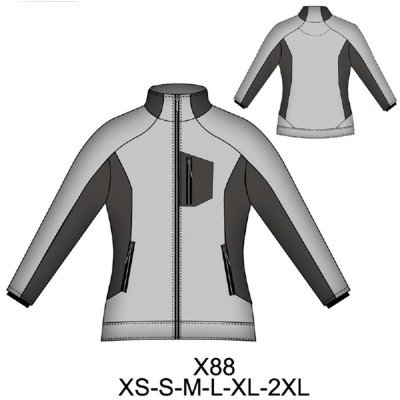 X88 - Molde de Casaca dama softshell con pretina