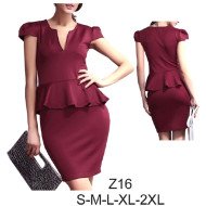 Z16 - Molde de Vestido con corte bajo busto en cintura, con faldón