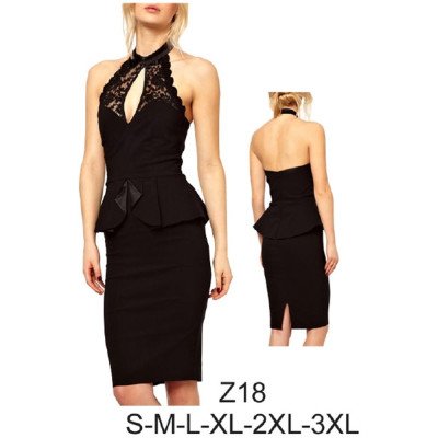 Z18 - Molde de Vestido con corte en cintura, con cuello, sin espalda, con faldón Z18 - Molde de Vestido con corte en cintura, con cuello, sin espalda, con faldón