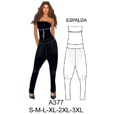 A377 - Molde de Bombacho straples tiro largo tipo bombacho A377 - Molde de Bombacho straples tiro largo tipo bombacho