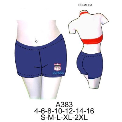 A383 - Molde de Calza short lycra niña de colegio A383 - Molde de Calza short lycra niña de colegio