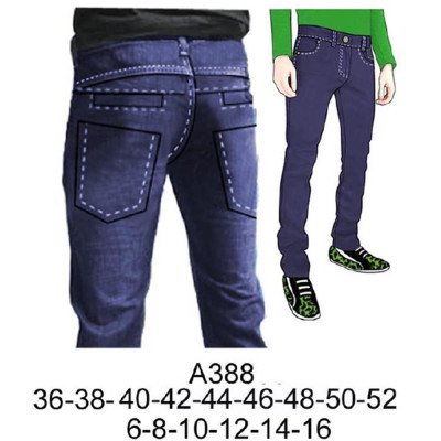 A388 - Molde de Pantalón pitillo hombre tiro corto (21 cms A388 - Molde de Pantalón pitillo hombre tiro corto (21 cms