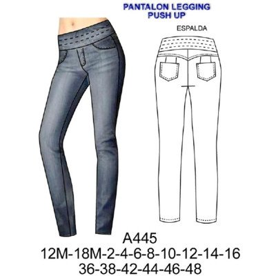 A445 - Molde de Leggins torero push up A445 - Molde de Leggins torero push up