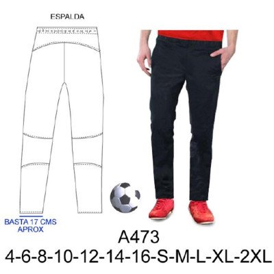 A473 - Molde de Pantalón buzo pitillo, corte en espalda A473 - Molde de Pantalón buzo pitillo, corte en espalda