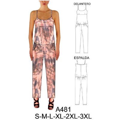 A481 - Molde de Entero con tirantes en cintura A481 - Molde de Entero con tirantes en cintura