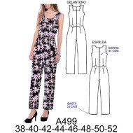 A499 - Molde de Enterito ajustado con corte en la cintura, basta de 23 cms