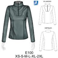 E100 - Molde de Polera primera capa, corte princesa, con cuello y cierre