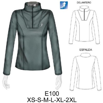 E100 - Molde de Polera primera capa, corte princesa, con cuello y cierre E100 - Molde de Polera primera capa, corte princesa, con cuello y cierre