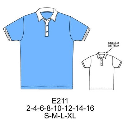 E211 - Molde de Polera cuello y pata E211 - Molde de Polera cuello y pata