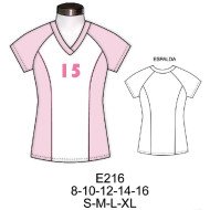 E216 - Molde de Polera dama escote v corte princesa