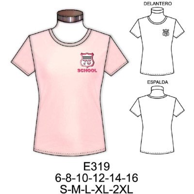 E319 - Molde de Polera polo mujer de colegio E319 - Molde de Polera polo mujer de colegio