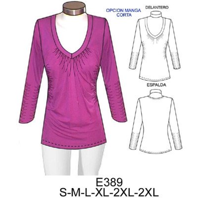 E389 - Molde de Mini vestido con corte bajo busto faldones con ruedo semi evase E389 - Molde de Mini vestido con corte bajo busto faldones con ruedo semi evase