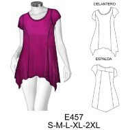 E457 - Molde de Polera con corte evase