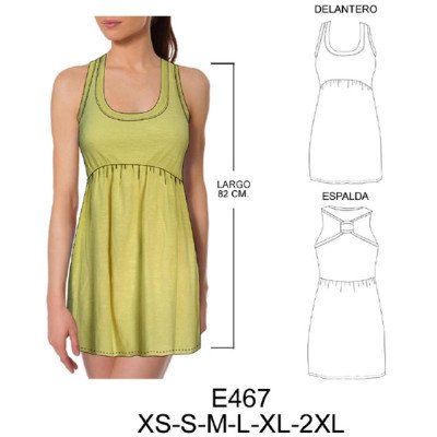 E467 - Molde de Minivestido juvenil con faldón recogido E467 - Molde de Minivestido juvenil con faldón recogido