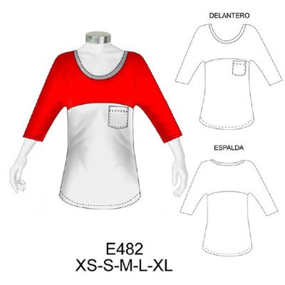 E482 - Molde de Polera murciélago E482 - Molde de Polera murciélago