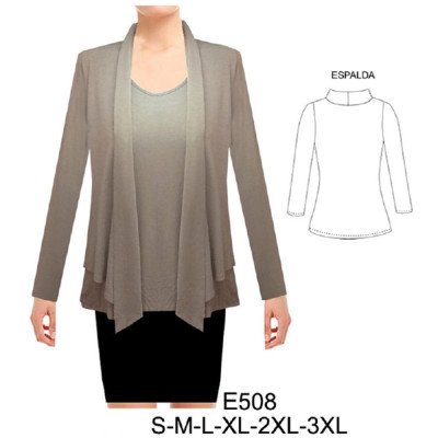 E508 - Molde de Polera escote redondo con tapado simulado E508 - Molde de Polera escote redondo con tapado simulado