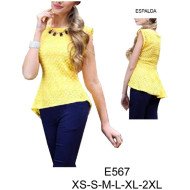 E567 - Molde de Polera juvenil, con cola plato, corte en cintura espalda