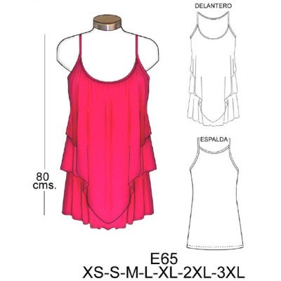 E65 - Molde de Polera larga con 3 capas E65 - Molde de Polera larga con 3 capas