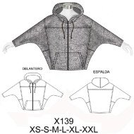 X139 - Molde de Polerón murciélago con gorro