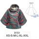 X151 - Molde de Poncho cruzado con gorro, largo 63 cms