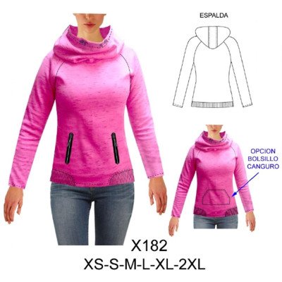X182 - Molde de Polerón con gorro alto y grande X182 - Molde de Polerón con gorro alto y grande