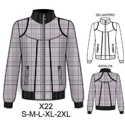 X22 - Molde de Chaqueta cuello tejido juvenil