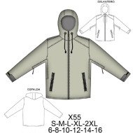X55 - Molde de Chaqueta con gorro