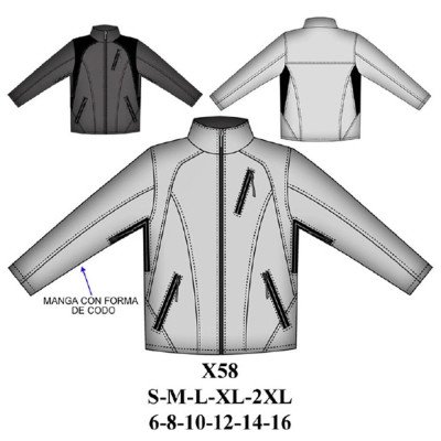 X58 - Molde de Chaqueta softshell X58 - Molde de Chaqueta softshell