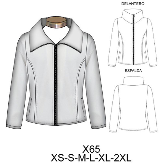 X65 - Molde de Chaqueta polar cuello grande