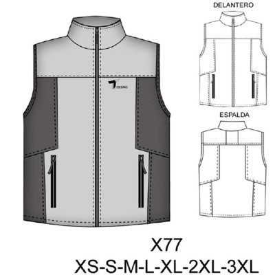 X77 - Molde de Chaleco polar sin mangas X77 - Molde de Chaleco polar sin mangas