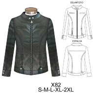 X82 - Molde de Casaca ajustada cuerina con manga anatómica