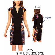 Z25 - Molde de Vestido corte tipo raglan corte bajo busto