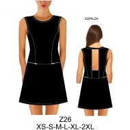 Z26 - Molde de Vestido corte en cintura, espalda escotada, cierres laterales