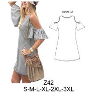 Z42 - Molde de Vestido mini, con manga y abertura en hombro
