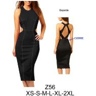 Z56 - Molde de Vestido largo espalda escotada