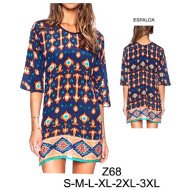 Z68 - Molde de Mini vestido corte kimono