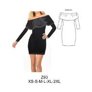 Z93 - Molde de Vestido ajustado sin hombro