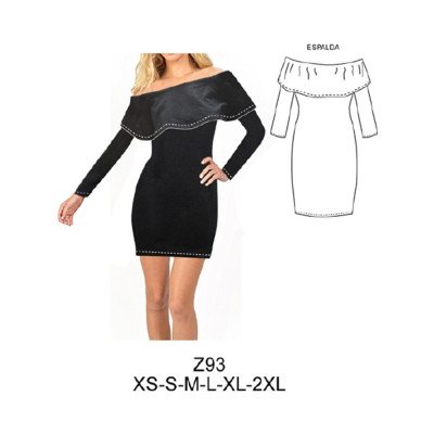 Z93 - Molde de Vestido ajustado sin hombro Z93 - Molde de Vestido ajustado sin hombro